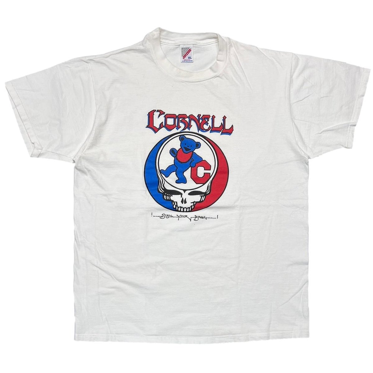 GRATEFUL DEAD CORNEL TRICOLOR DEAD BEAR JERZEES WHITE XL 1472