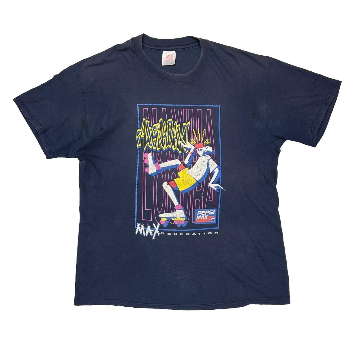 PEPSI MAX GENERATION PROMO NAVY Hanes LARGE 7292