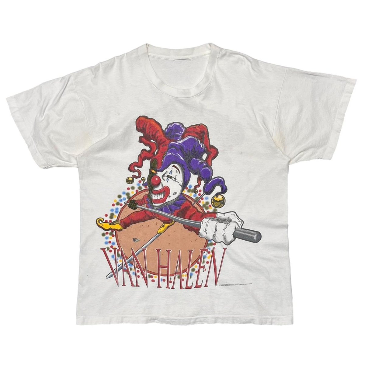 VAN HALEN 1995 BALANCE TOUR CLOWN WHITE FITS LARGE 3713