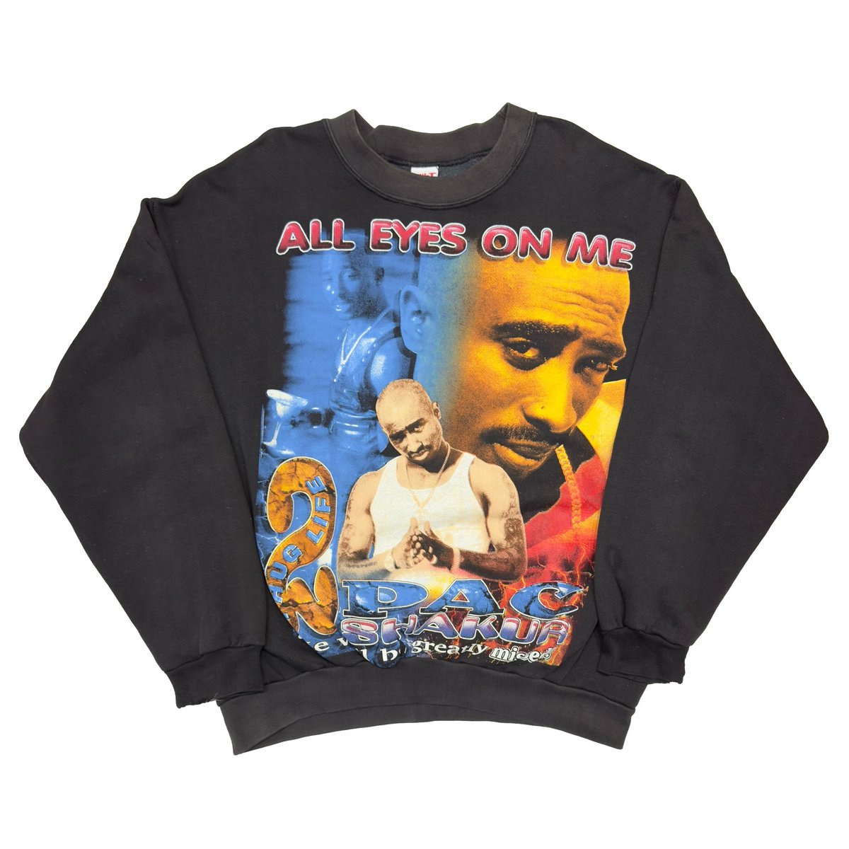 2PAC ALL EYES ON ME HE WILL BE GREATLY MISSED RAP DESIGN CREWNECK SWEAT LARGE 3208