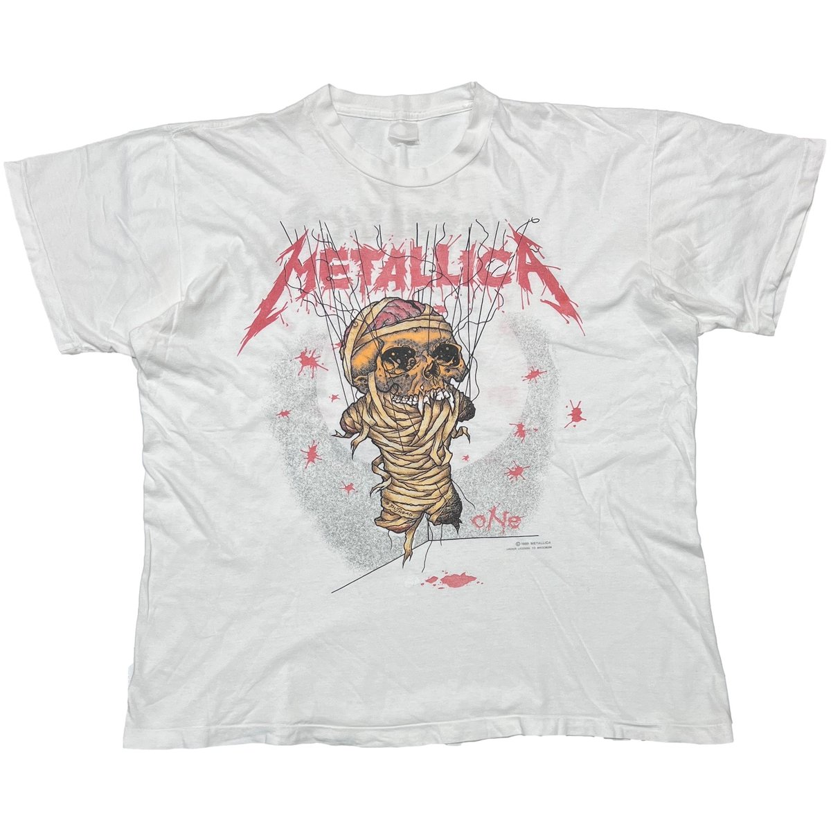 METALLICA PUSHEAD ONE 1989 EURO WHITE UNDER LICENSE TO BROCKUM FITS XL 5499