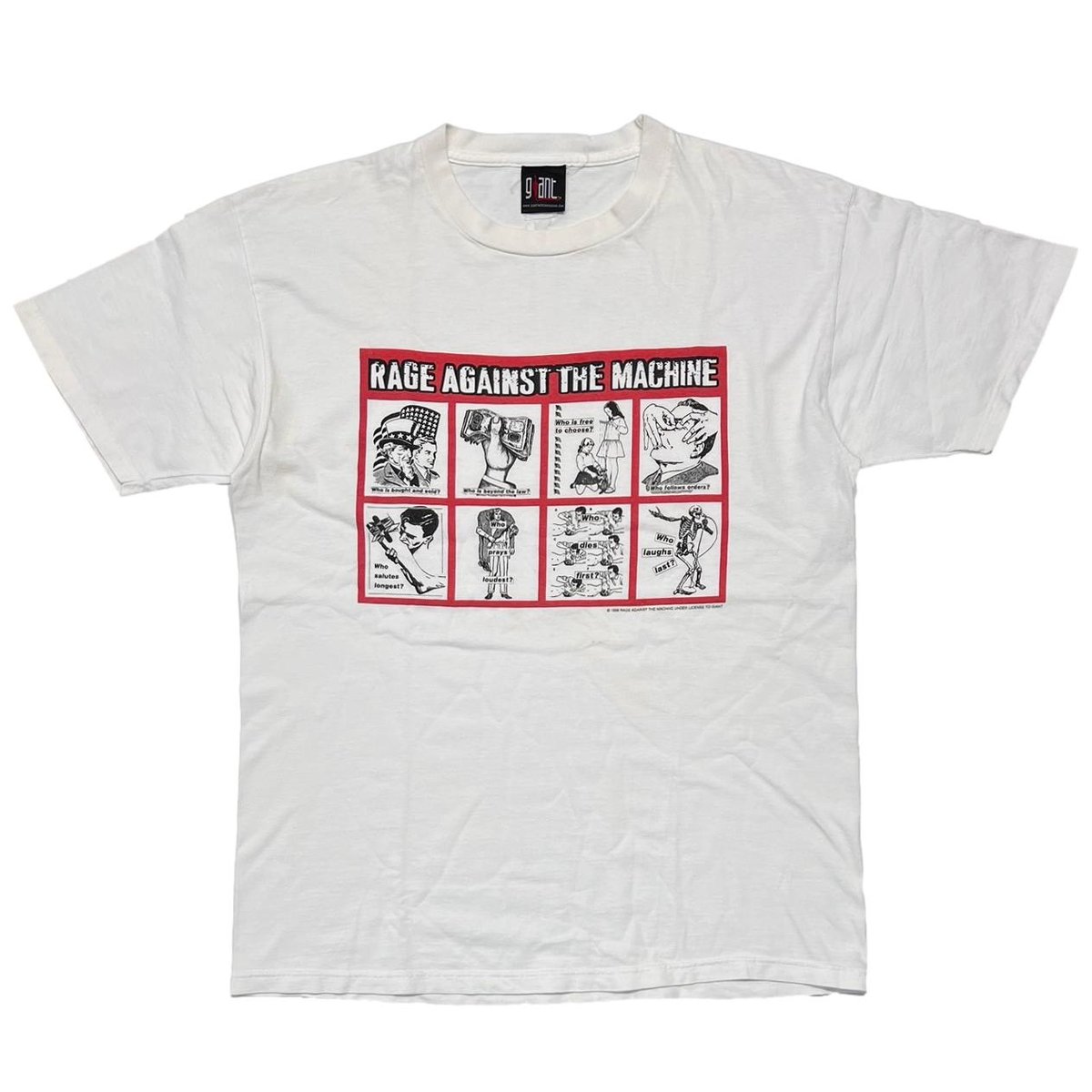 RAGE AGAINST THE MACHINE 1999 BARBARA KRUGER WHITE GIANT FITS XL 2754