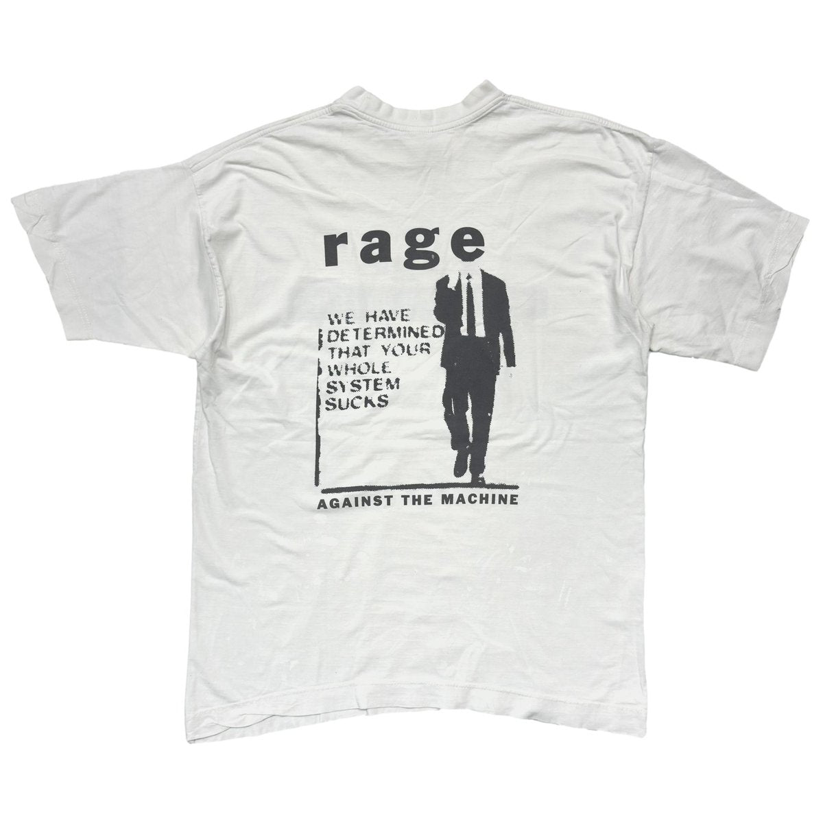 RAGE AGAINST THE MACHINE WE HAVE DETERMINED WHITE BRIGHT GREEN EURO XL 6734