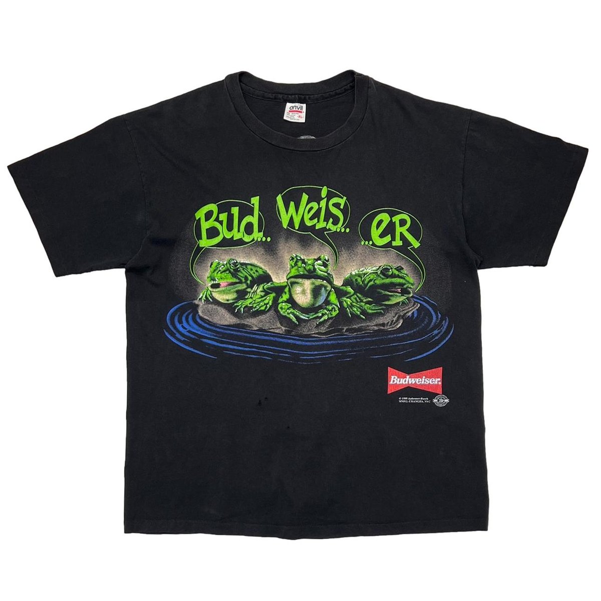 Budweiser 1995 3 FROGS YOUR PAD OR ME? ANVIL XL 9688
