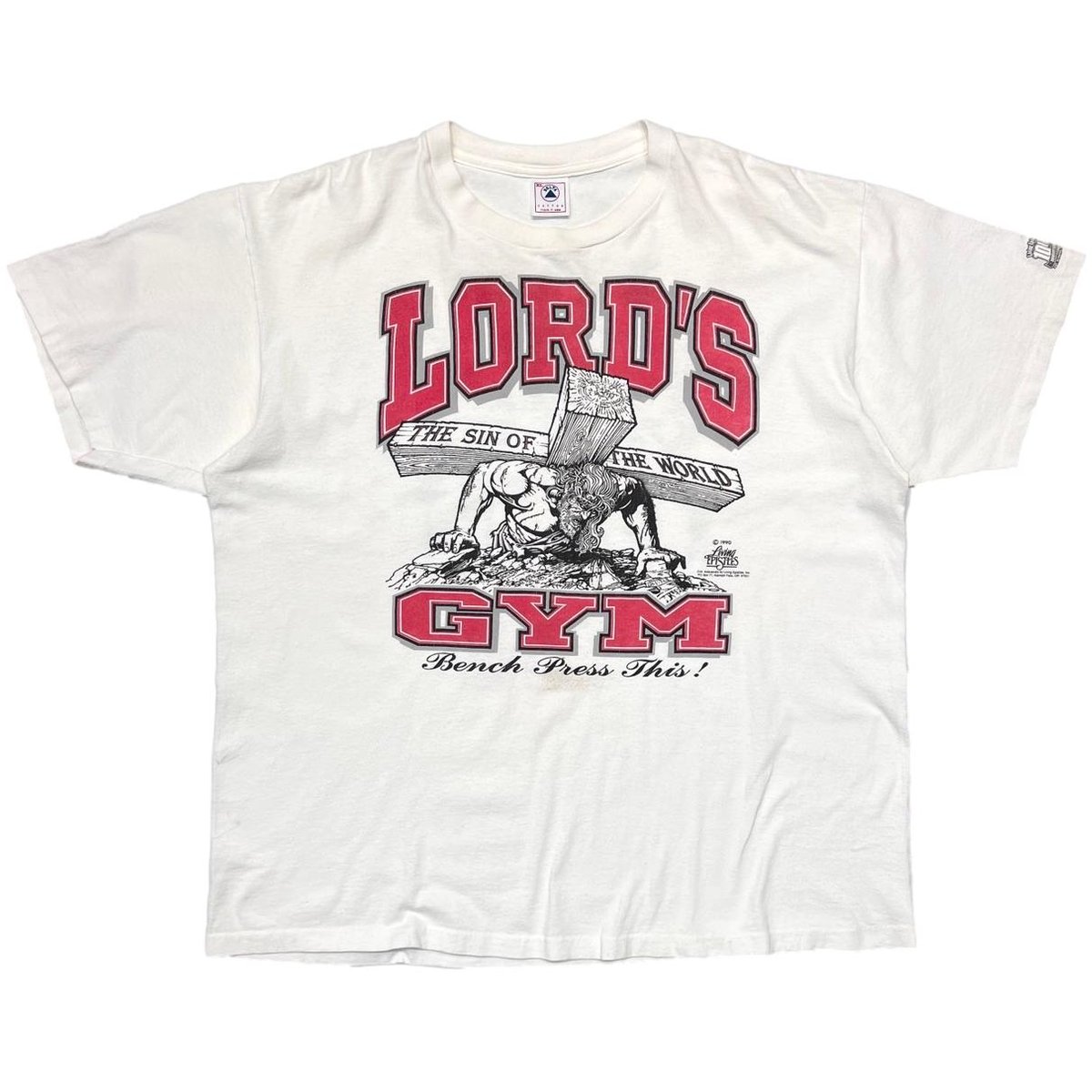 LORD'S GYM 1990 HIS PAIN YOUR GAIN WHITE DELTA XL 2992