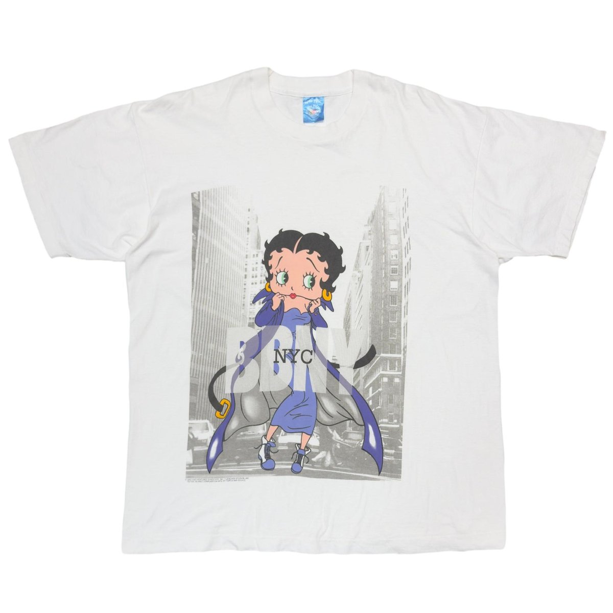 BETTY BOOP DKNY PARODY BBNY WHITE FRUIT OF THE LOOM XL 1597