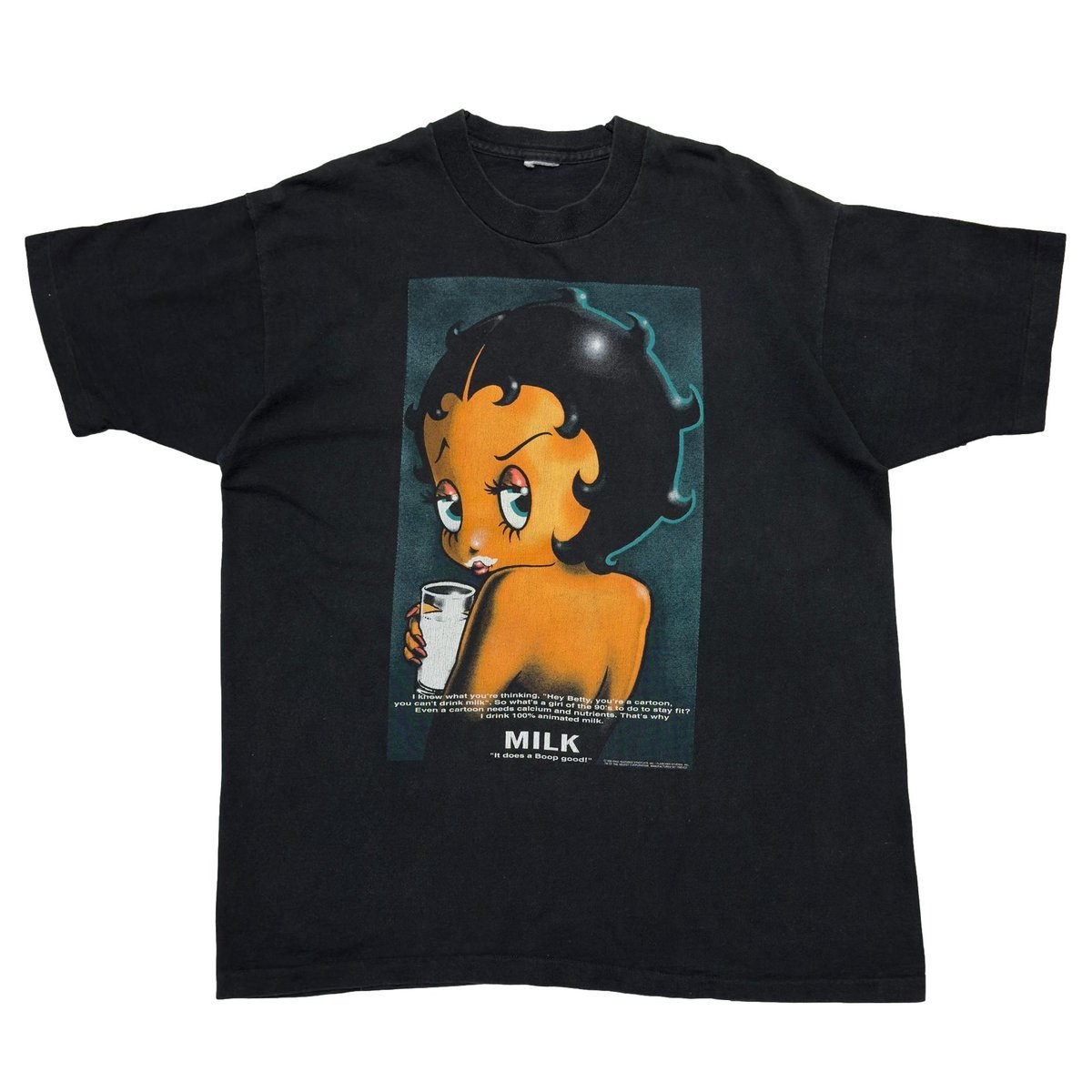 BETTY BOOP got milk ? PARODY BLACK FITS XL 8038