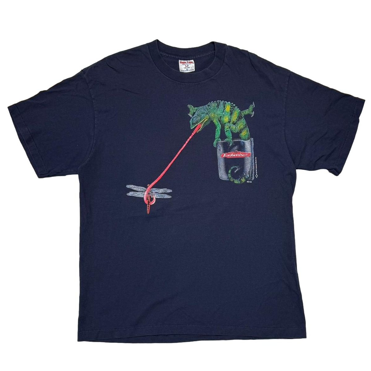 Budweiser 1997 LIZARD FAKE POCKET We could've been HUGE NAVY TEE JAYS XL 4001