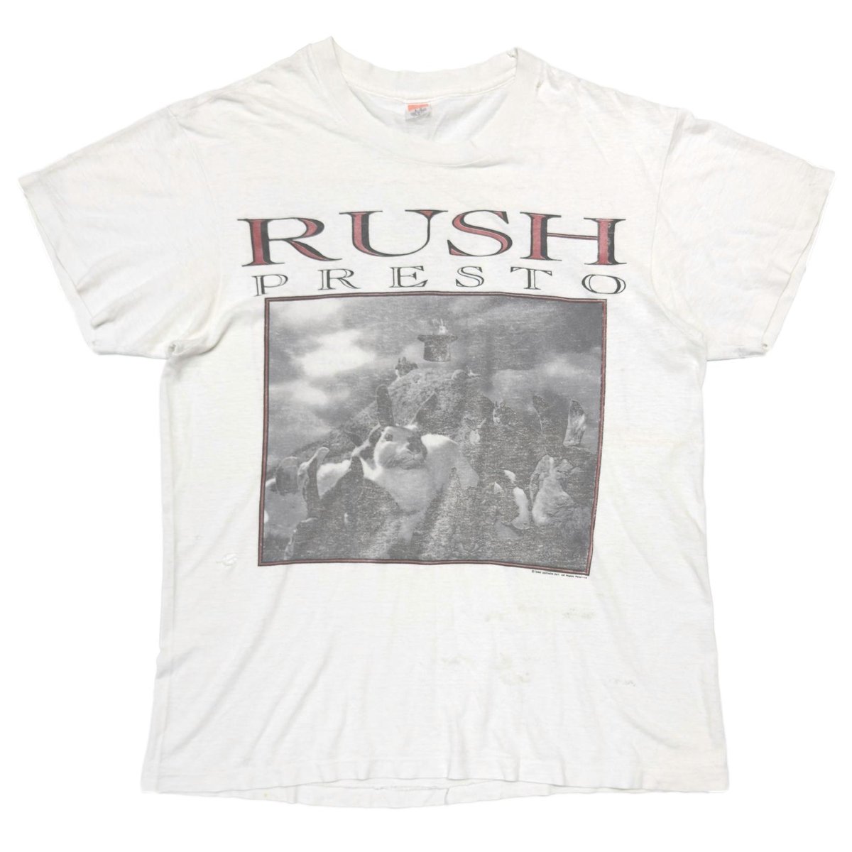 RUSH 1990 PRESTO WHITE HANES LARGE 1716