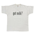 OLD & VINTAGE got milk ? WHITE FRUIT OF THE LOOM XL 4852
