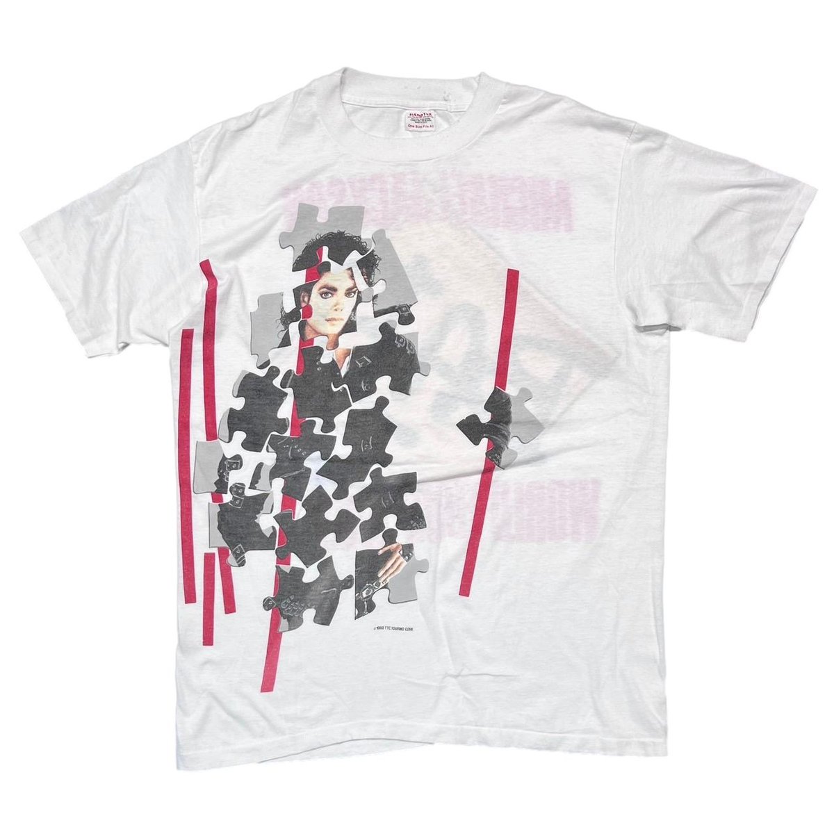 MICHAEL JACKSON PUZZLE WORLD TOUR 1988 PEPSI WHITE OSFA FITS XL 3467