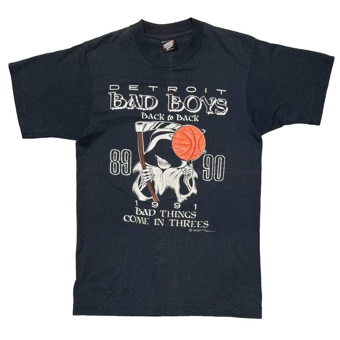 OLD & VINTAGE 1990 DETROIT BAD BOYS BACK TO BACK SCREEN STARS MEDIUM 5448