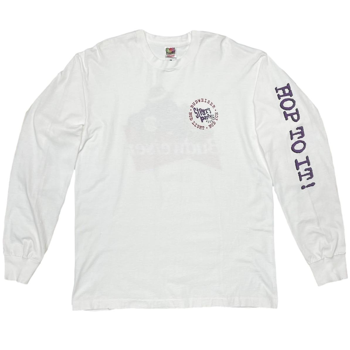 Budweiser 1995 STPAT'S PARTY LS WHITE FRUIT OF THE LOOM XL 4227