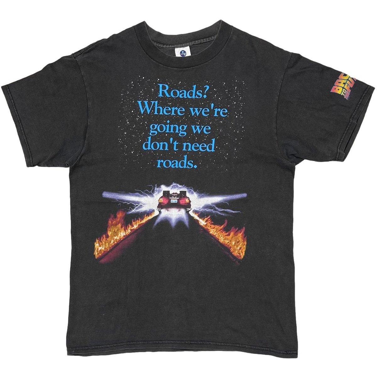BACK TO THE FUTURE Roads? Where we're going we don't need roads. UNIVERSAL TAG LARGE 4463