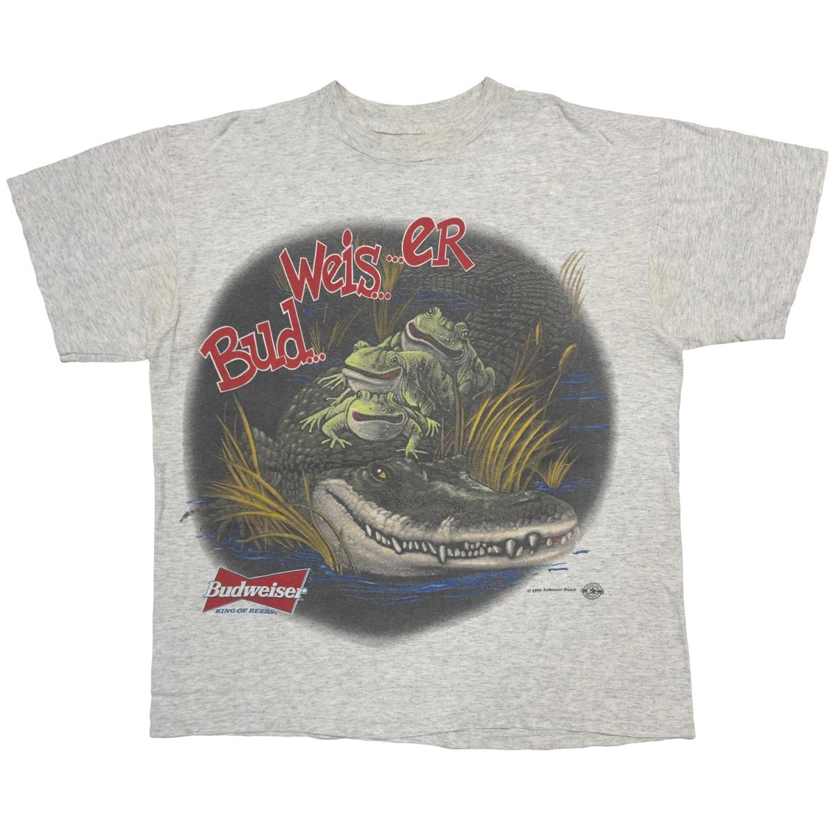 Budweiser 1996 3 FROGS AND CROCODILE GREY FITS XL 8120
