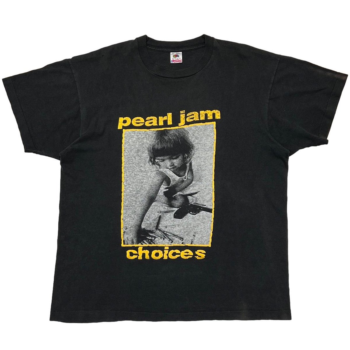 PEARL JAM choices YELLOW TEXT FRUIT OF THE LOOM XL 2451