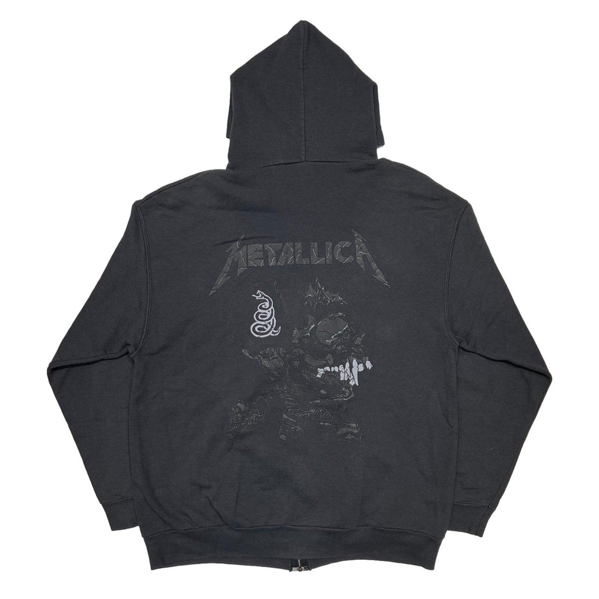 METALLICA SNAKE & SKULL HOODIE BLACKxBLACK SCREEN STARS XL 2690
