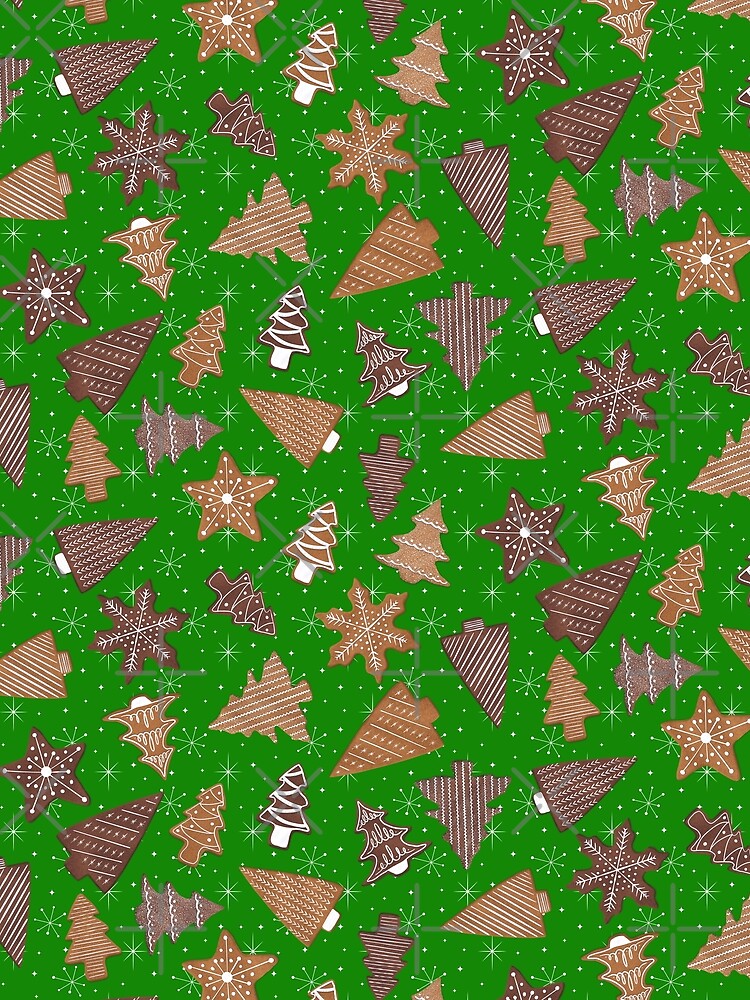 Green Mid century Christmas Cookies by WickedRefined - Nicole Demereckis