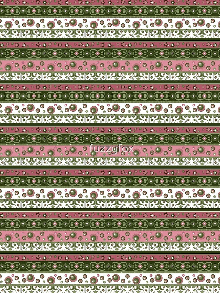 Ornament striped green pink. by fuzzyfox