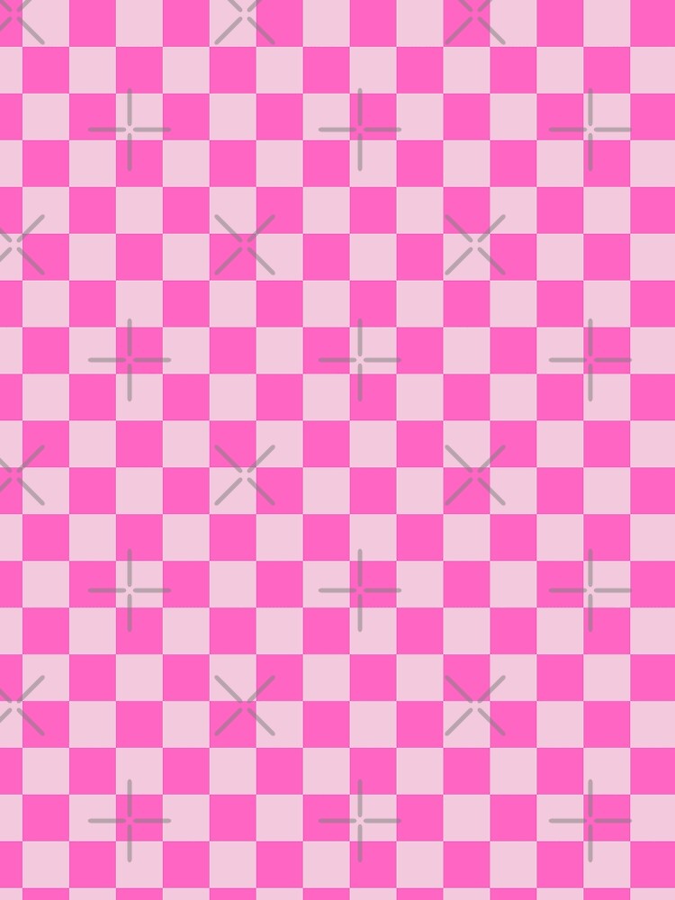 Pink Champagne Pop – Light & Dark Pink Checkered Pattern by Inked Yarn Design