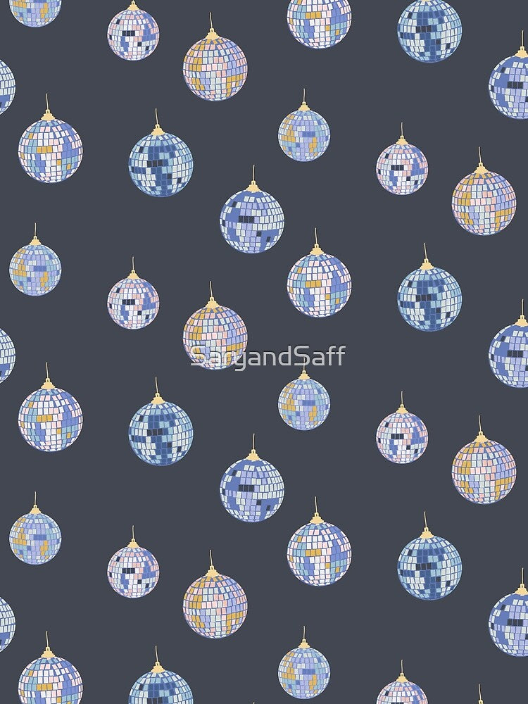 Disco balls party time pattern, dark by SaryandSaff