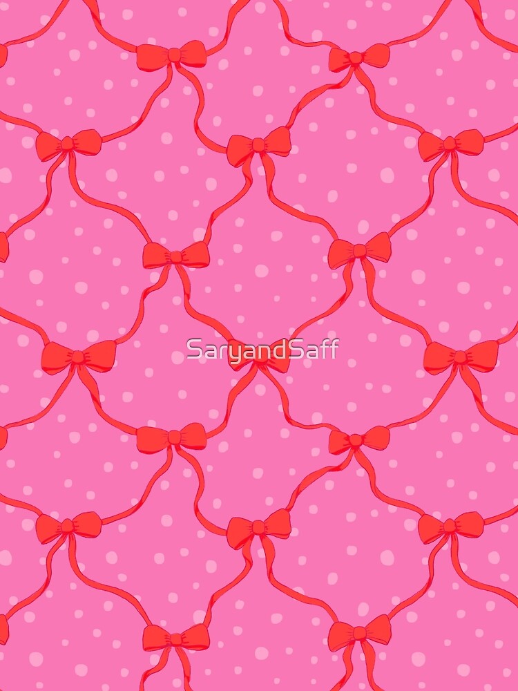 Christmas bows on pink, coquette by SaryandSaff