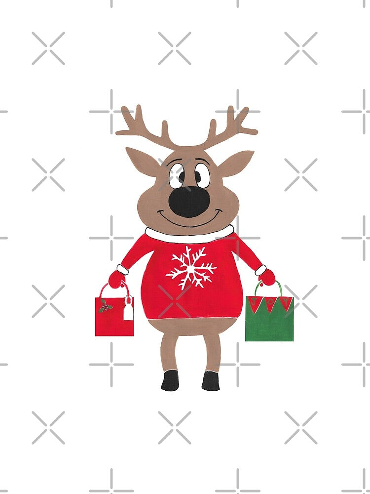 Christmas Reindeer Shopping by Sartoris Art