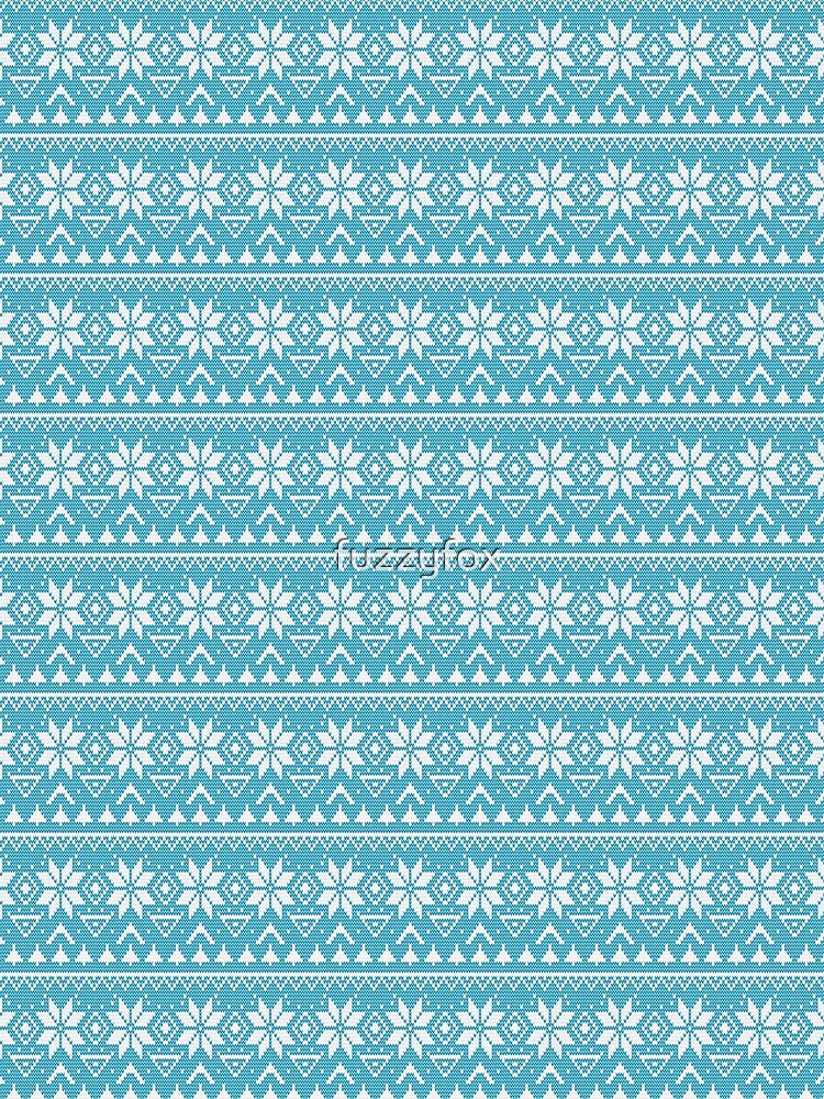 Scandinavian ornament blue and white by fuzzyfox