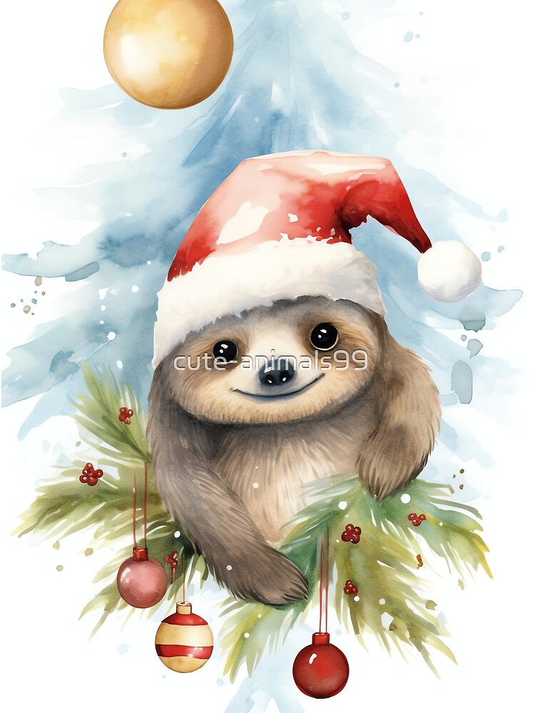 Lazily Festive Sloth by cute-animals99