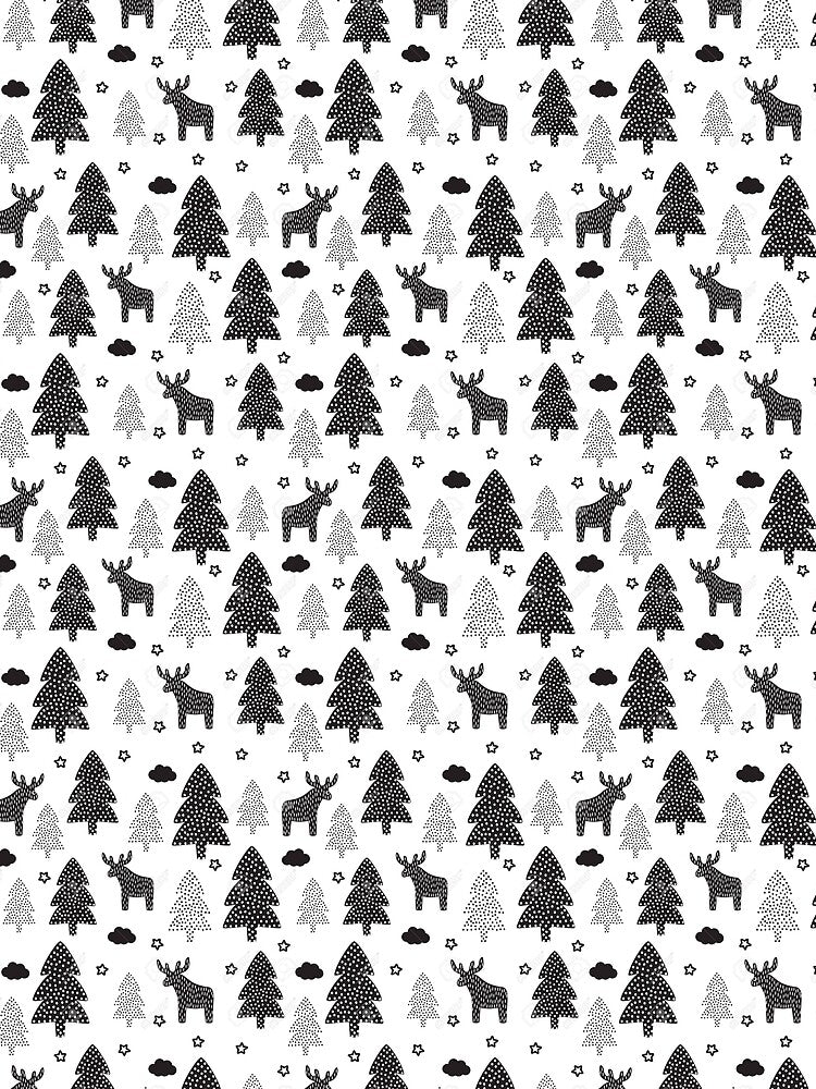 Christmas black and white pattern by KarolisLT