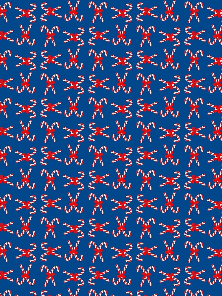 Blue Candy Cane Christmas print by Charlottieloux