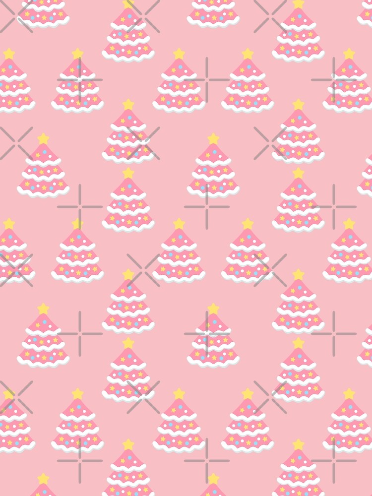 Christmas Trees on Soft Pink Pattern by Pixels2Patterns