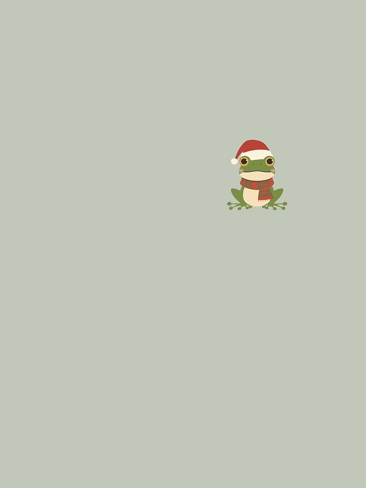 Cute Christmas Frog | Festive Animal Illustration with Santa Hat and Scarf by AM-little-shop