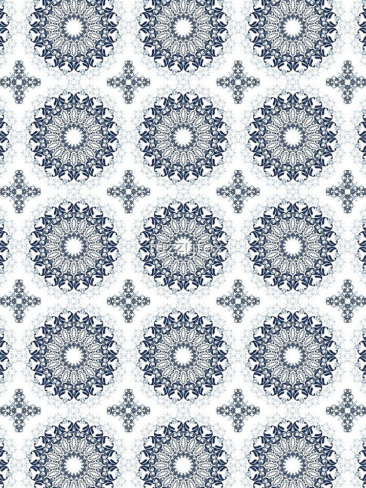 Blue ornament on a white background. by fuzzyfox