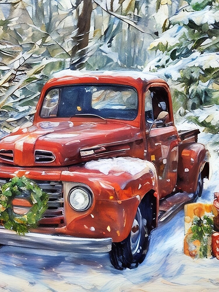 Vintage Truck Christmas by tomorrowsart