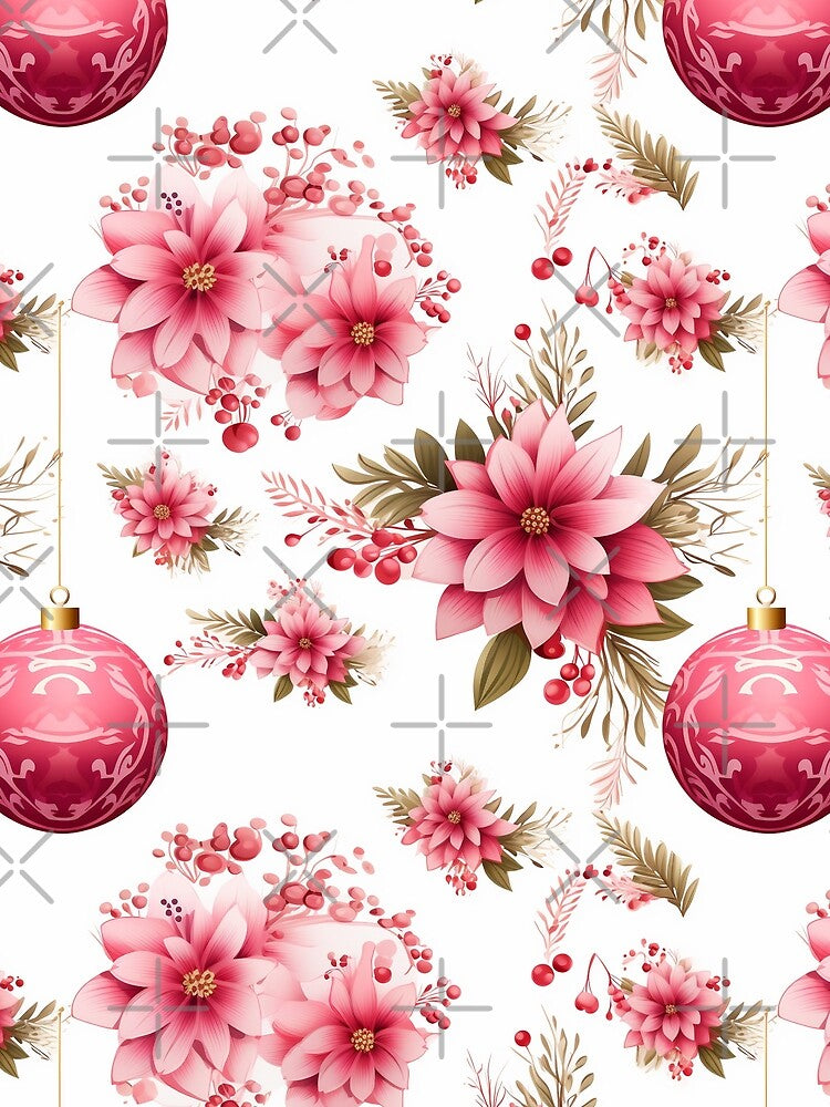 Pink christmas seemless pattern by ANU911