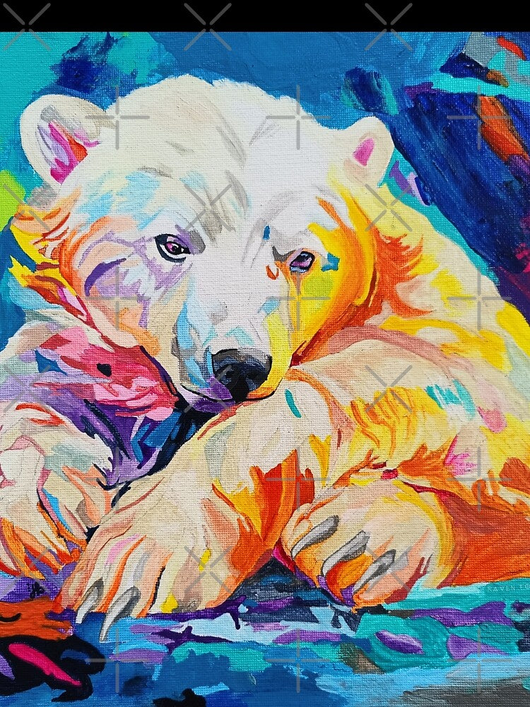 Nanuk | Colourful Polar Bear Acrylic Painting by RavenFosterArt