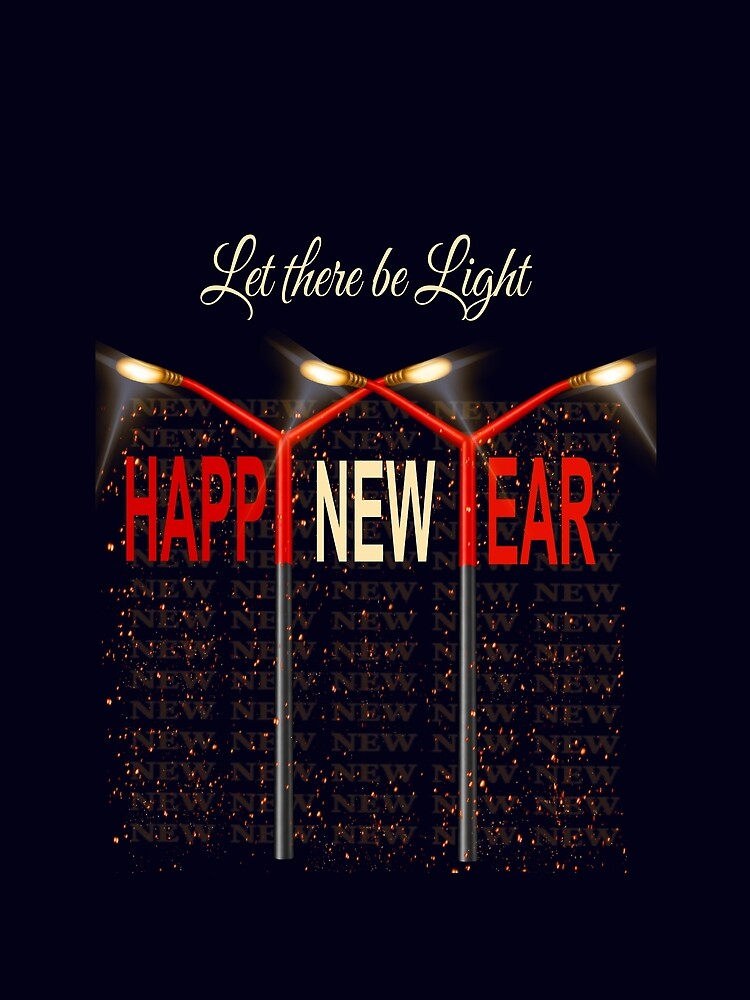 Bold Happy New Year Street Light Design by LeelaWorks.org