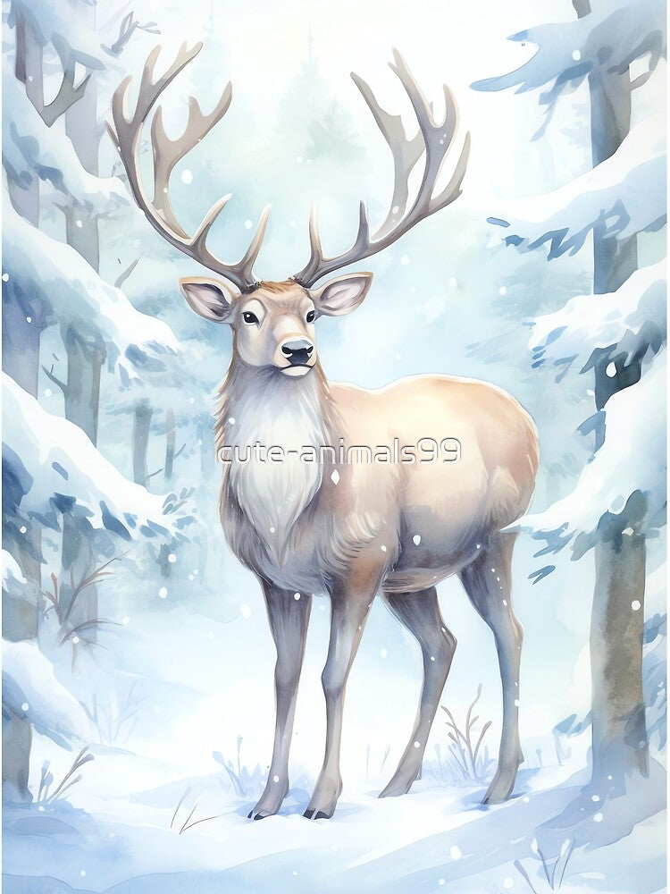 Frosty Reindeer Magic by cute-animals99