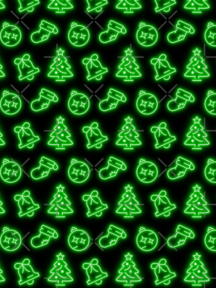 Neon Green Christmas on Black by Pixels2Patterns