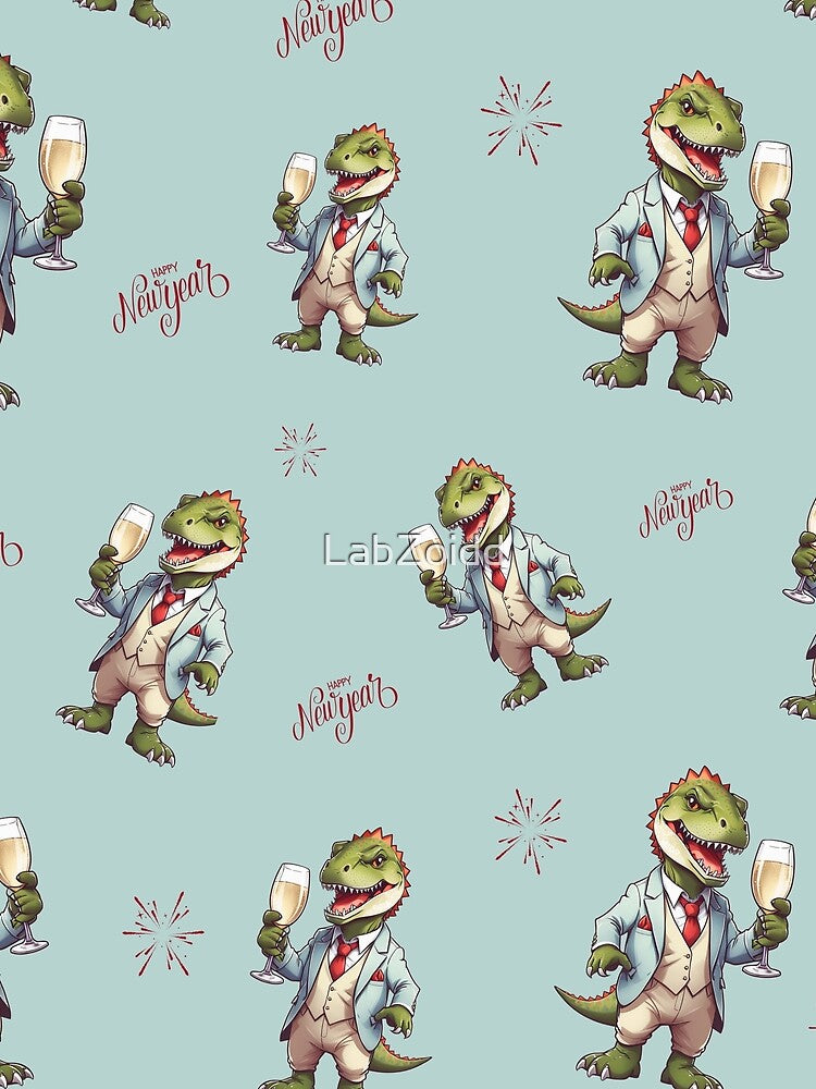 Happy New Year, From Dino T-Rex by LabZoidd