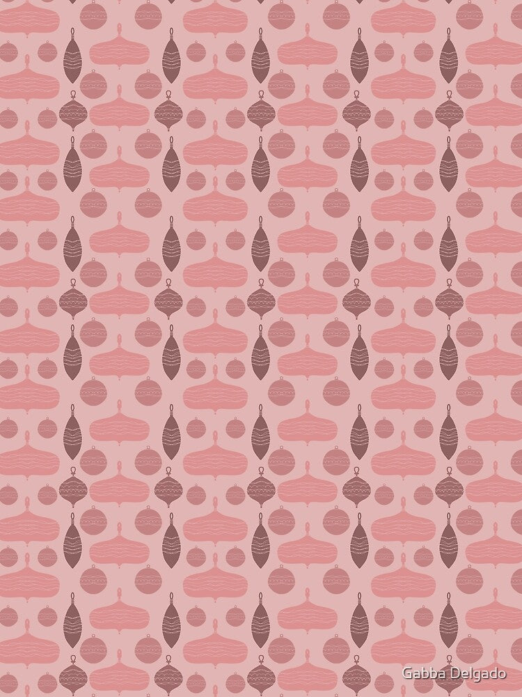 Christmas ornaments pattern pink by Gabba Delgado