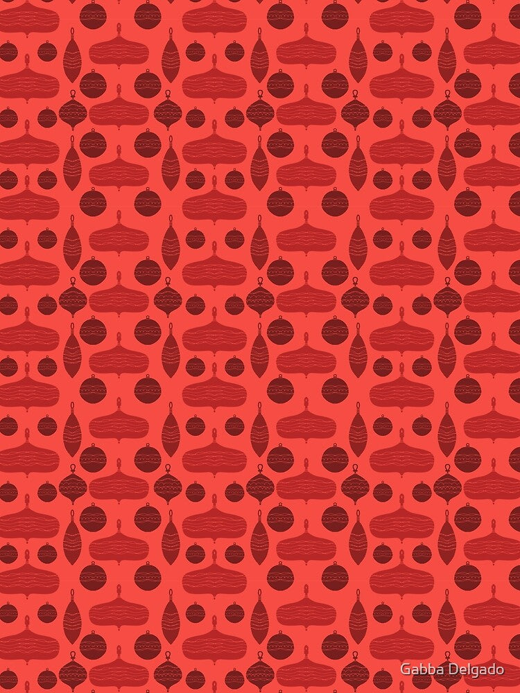 Christmas ornaments pattern red by Gabba Delgado