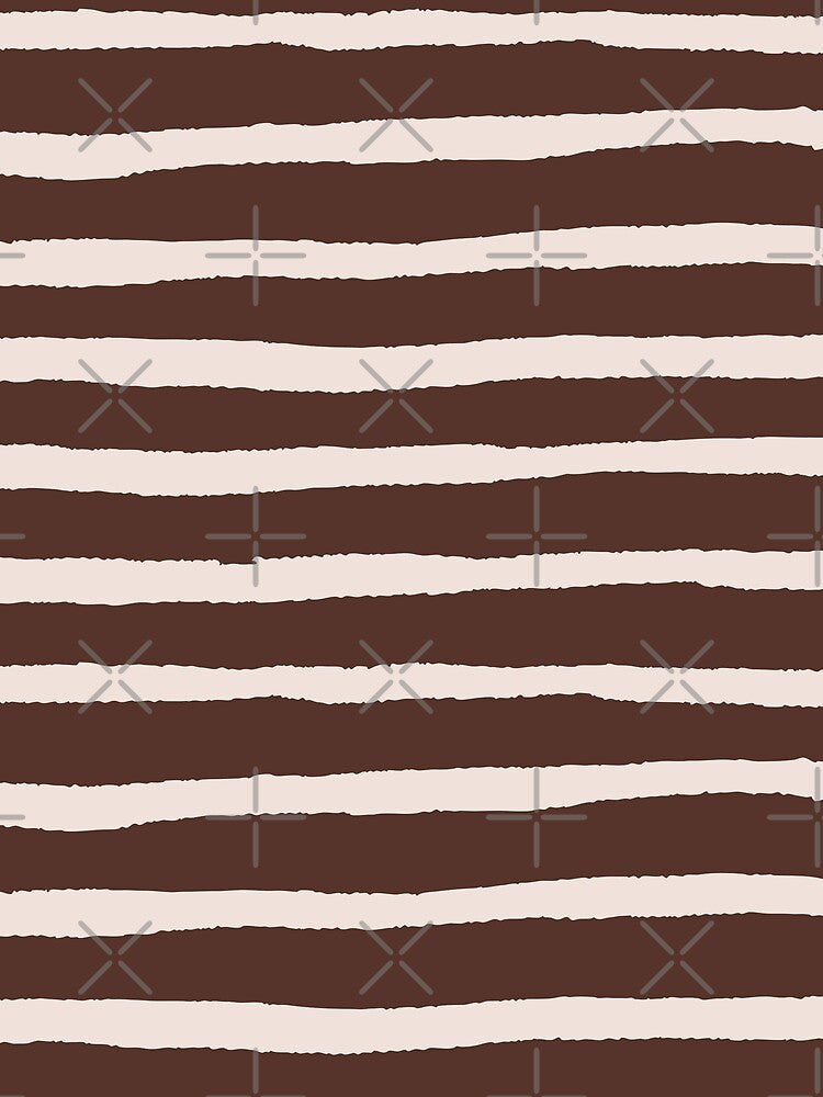 minimalist brown and cream dark academia organic stripes by neopop