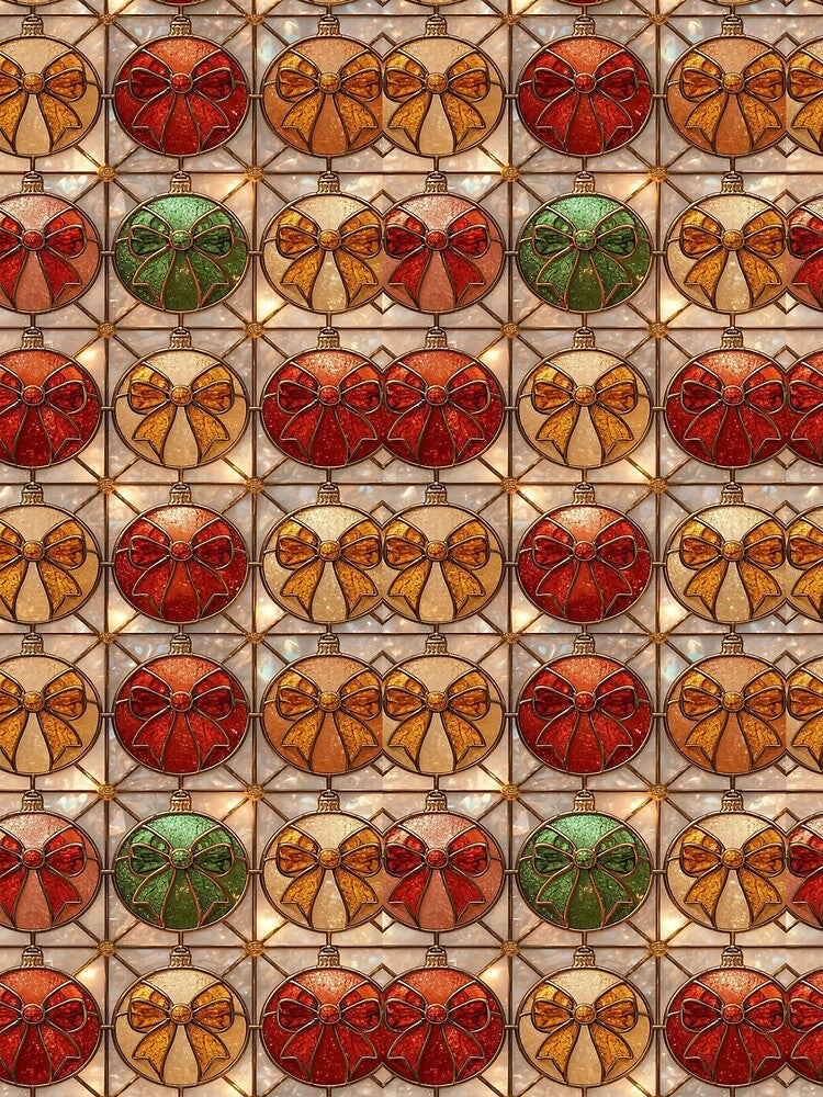 Christmas Spheres in Stained Glass and Festive Lights by BriSher