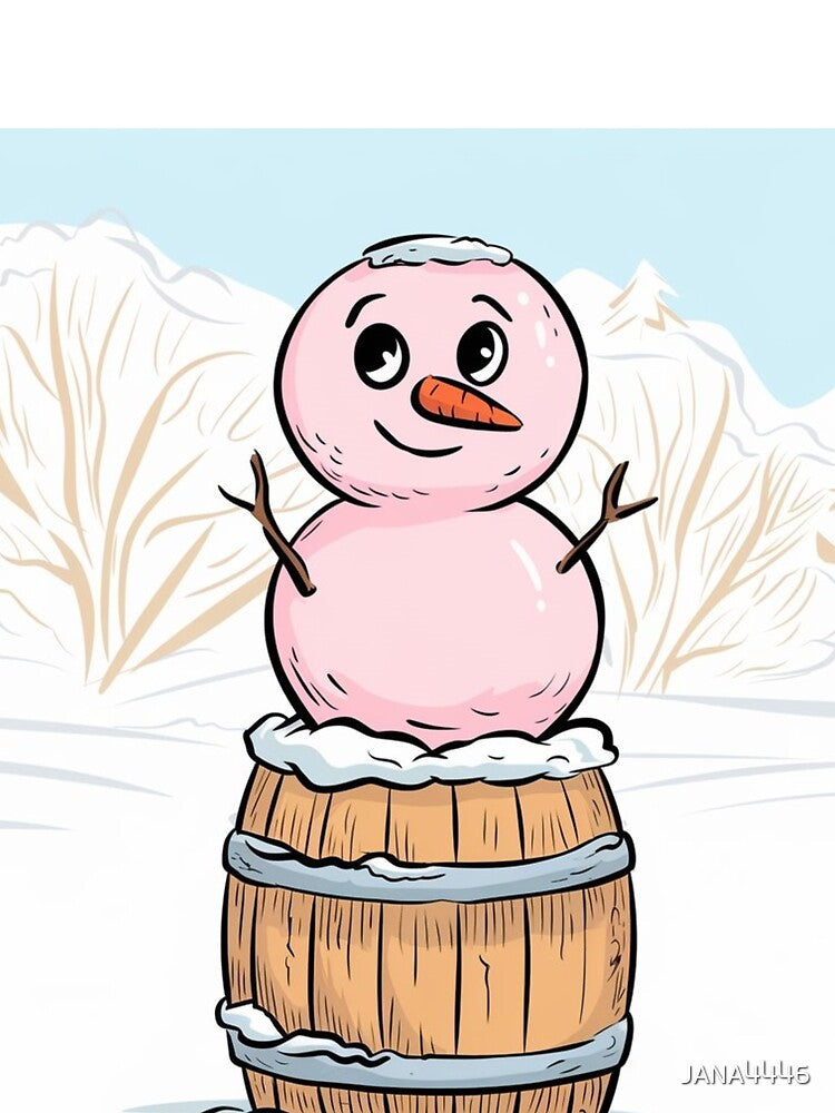 Cute Pink Snowman by JANA4446