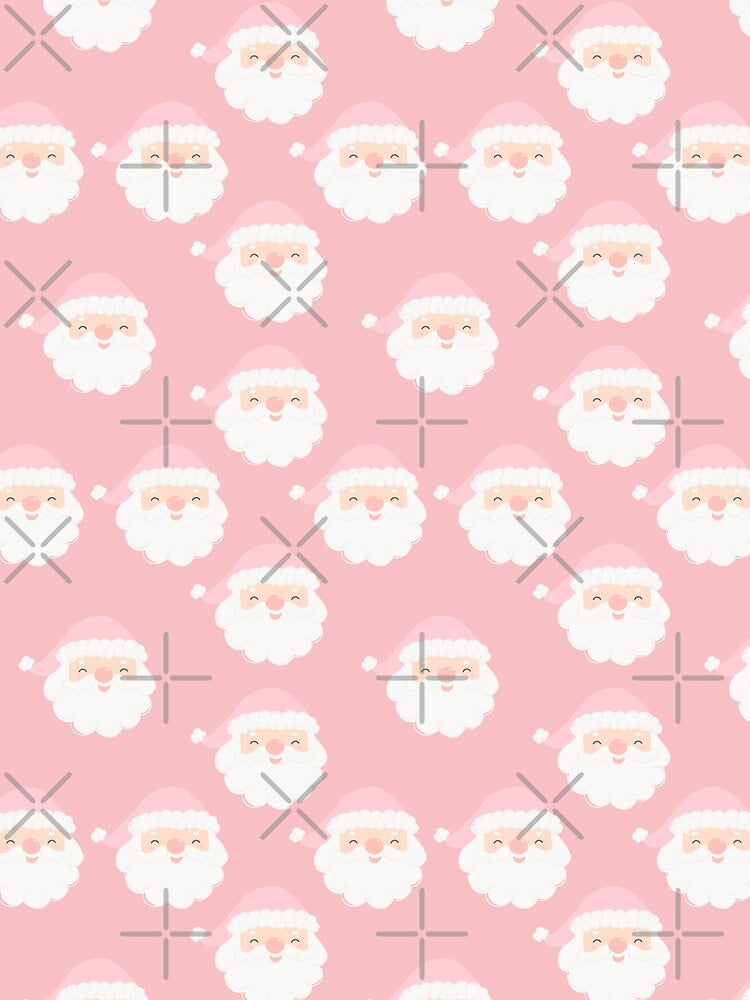 Pink Santas on Soft Pink Pattern by Pixels2Patterns