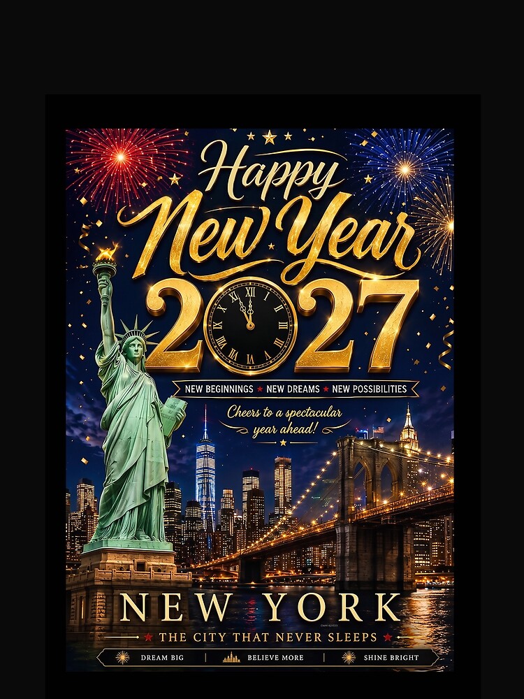 Happy New Year 2027 - New York Celebration - Ring in the New Year in Times Square by DBM Photo Art 1