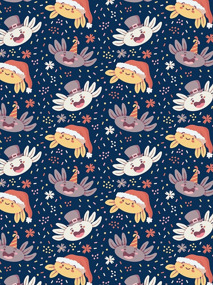 Axolotl Christmas Pattern Adorable Axolotls Xmas by Patterntastic