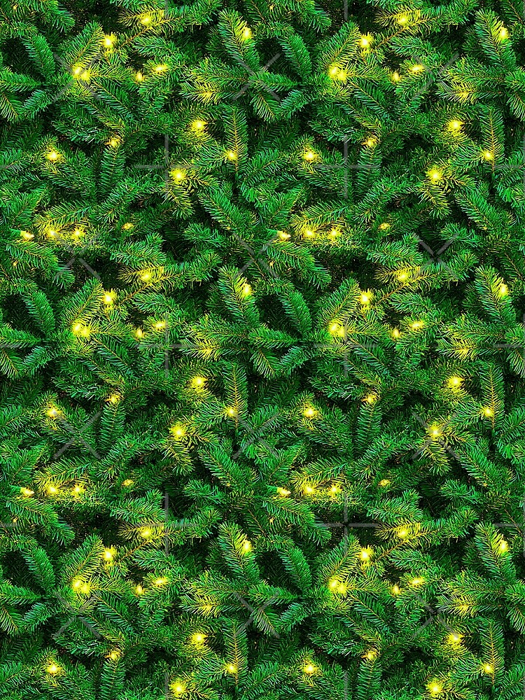 Copy of White Lights Seamless Real Christmas Tree Camo and Printed Lights Pattern by ChattanoogaTee